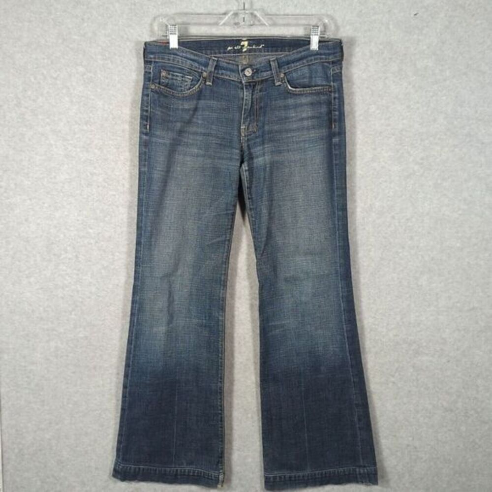 7 For All Mankind Dojo Flare Wide Leg Jeans U115N219S Women's 29 USA Made VTG